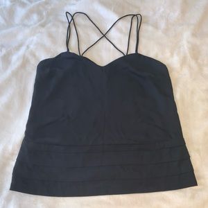 Black pleated dress tank